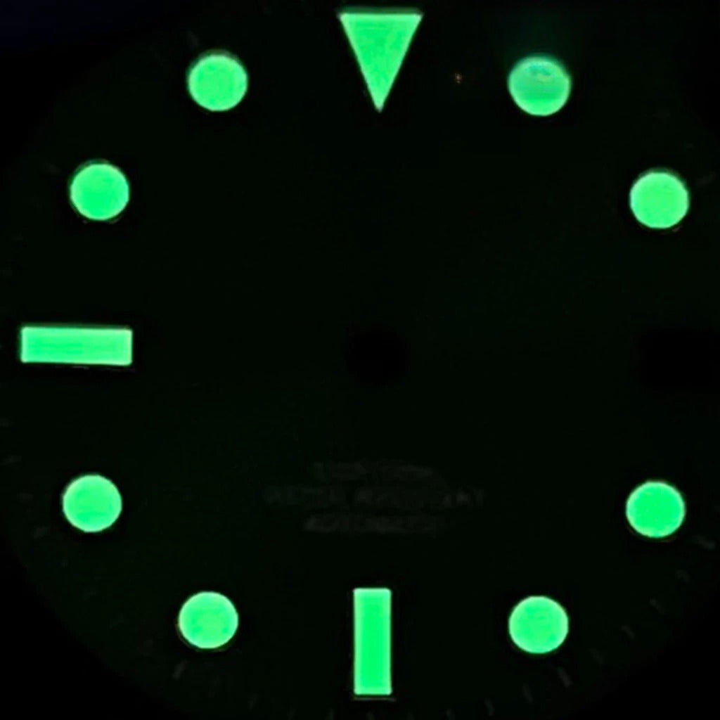 28.5mm Pink Watch Dial Date Window Green Luminous Fit NH35 /NH36/4R/7S Movement