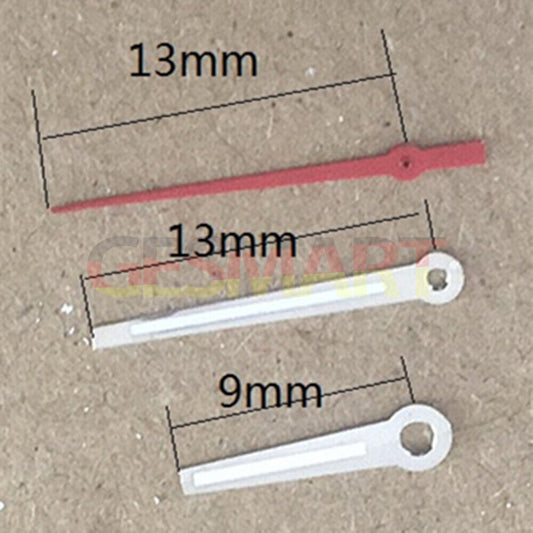 Silver trim lume watch hands for Miyota 2035 quartz movement, precision fit.