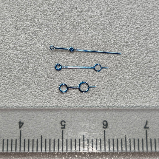 2 Sets No Lume Modified 12.5mm Blue Circle Hollow Watch Hands for NH35/36 NH38 NH72