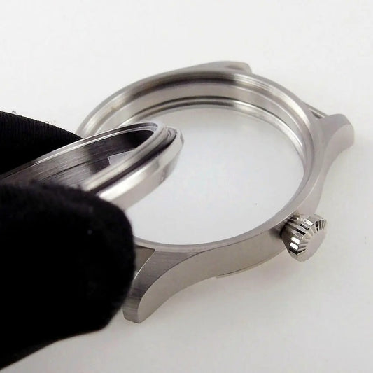 42mm Brushed 316L Steel Sapphire Glass Watch Case Fit ETA 6498 6497 3600 3620