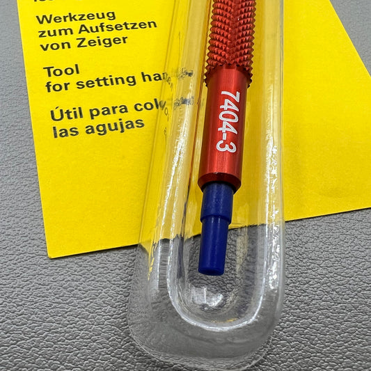 Swiss Bergeon 7404-3 watch hand fitting tool for precise watch hand installation and repair.