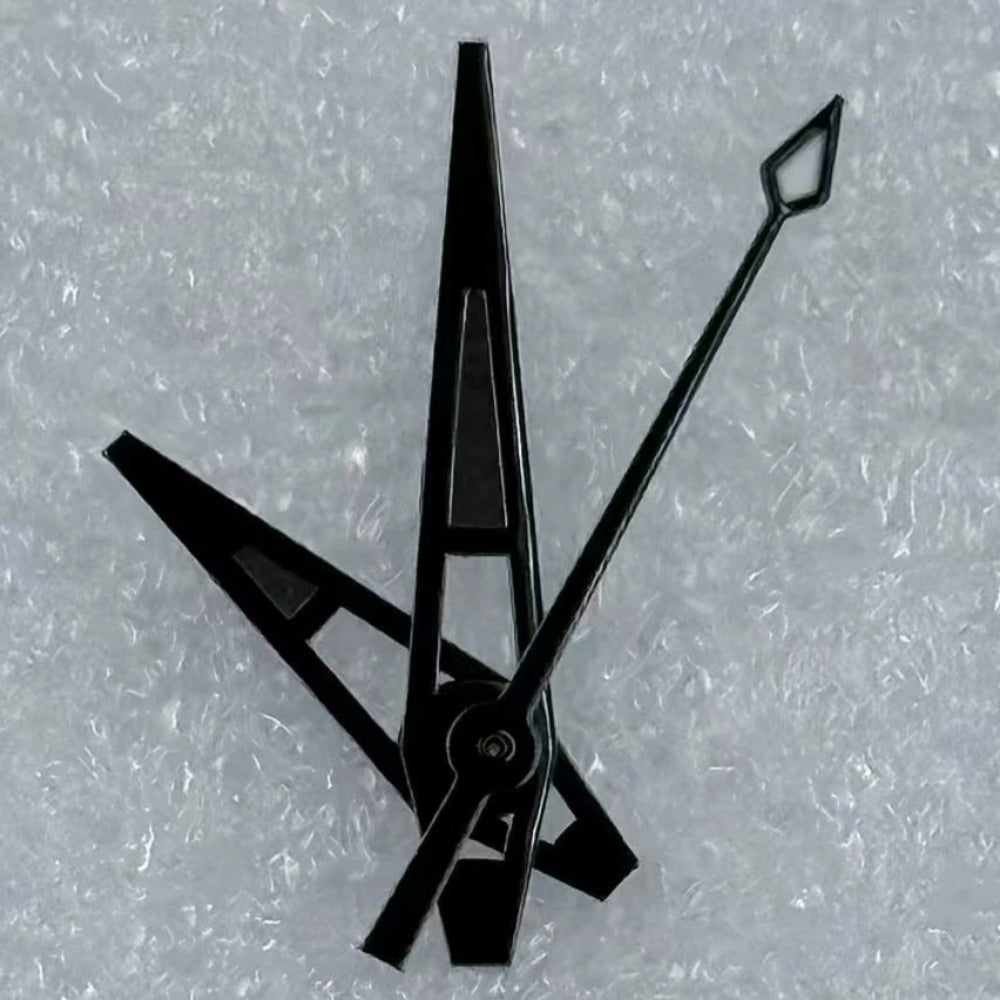 Green lume black big arrow watch hands for NH35/36 movement with luminous coating for clear visibility.