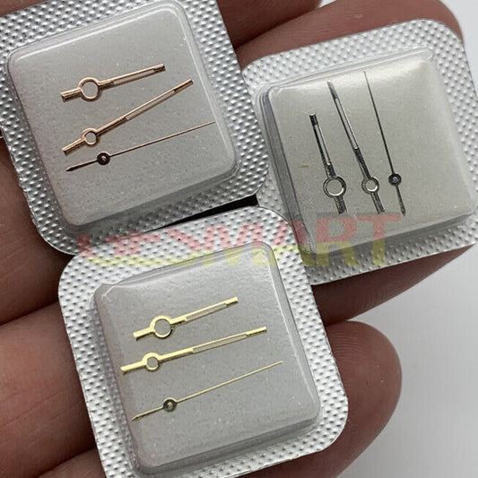 12.5mm green luminous watch hands set for Miyota 8200, three hands, EN168 brand precision.