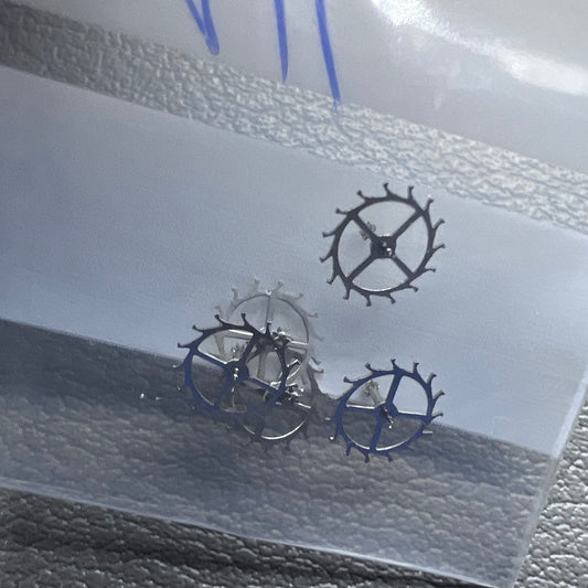 Set of 5 Escape Wheels for Shanghai 7120 mechanical watch movement, precise gear parts.