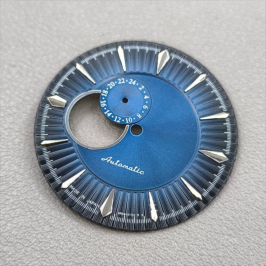 Modified 35mm Dark Blue Silver Nail Cocktail Diving Watch Dial for NH39 Movement