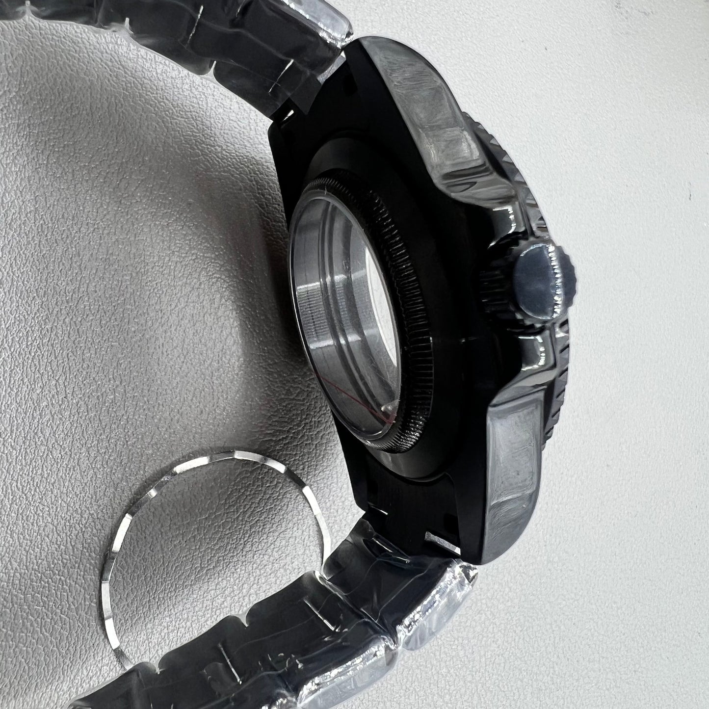 40mm PVD Stainless Steel Strap Sapphire Glass Ceramic Ring Watch Case for NH35/NH36
