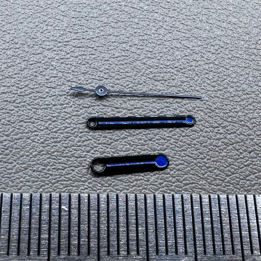 2 Sets Round Tip Black Trim Blue Painted Watch Hands for Ronda 515 Movement