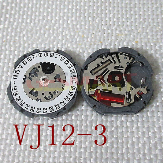 Hattori Epson TMI VJ12B quartz watch movement with date window at 3 o'clock, Japan made.