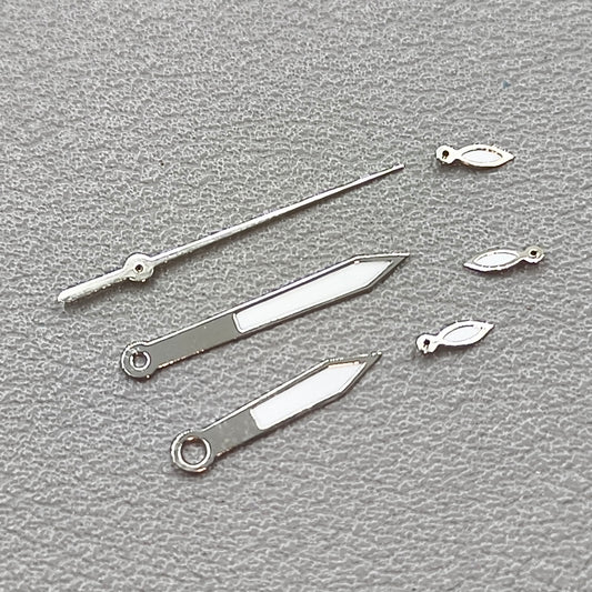 14mm Green Lume Silver Trim Watch Hands for OS10 OS60 OS80 Movement Watch Part