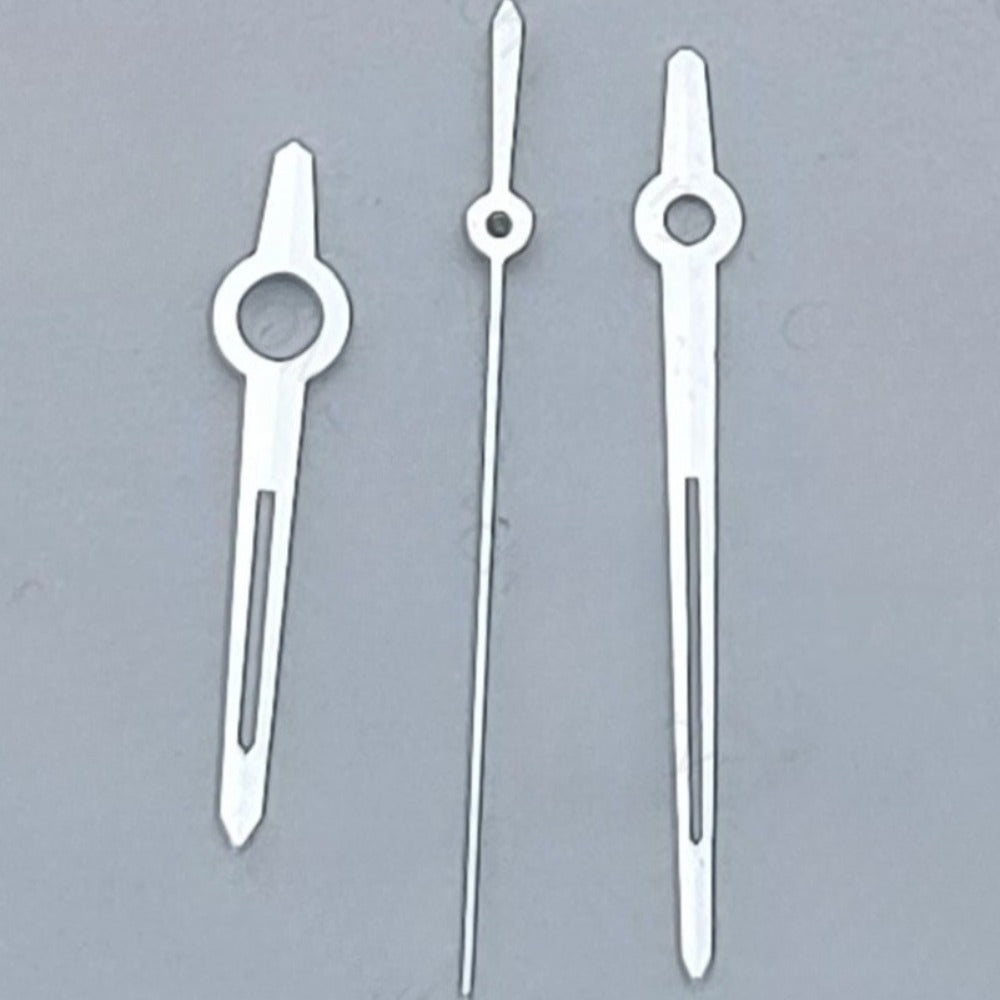 8X12X13mm Silver Pointed Tip Green Lume Watch Hands For NH35 NH37 NH38
