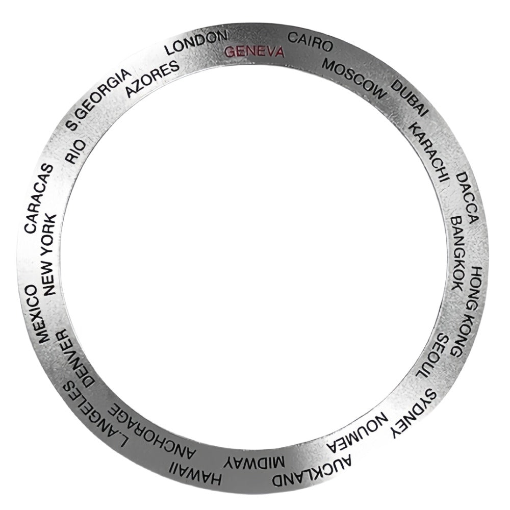 38/30,7 mm Aluminium-Uhrenlünette mit geneigtem silbernem Hintergrund für SKX007-Uhrenteil