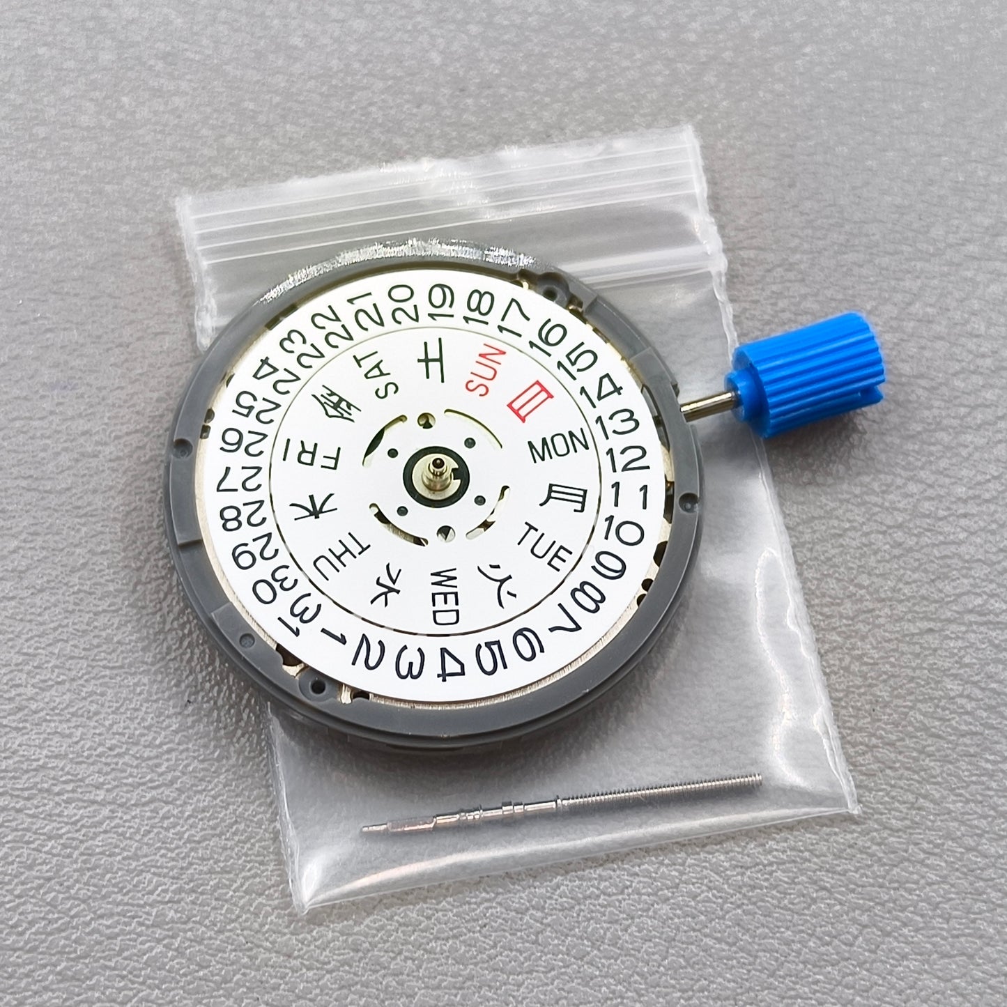Japan Seiko NH36 Mechanical Movement Japanese+English Font Week Crown@3.8