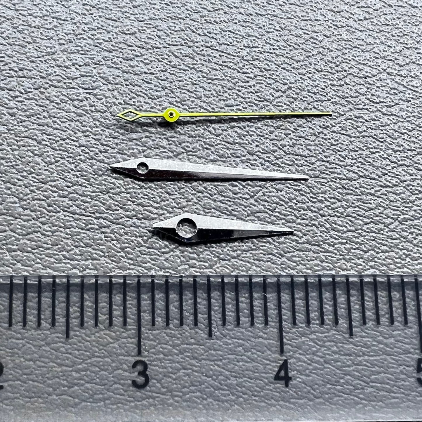Yellow and silver cocktail-style watch hands set for NH35/36, NH38, NH72, NH70 movements