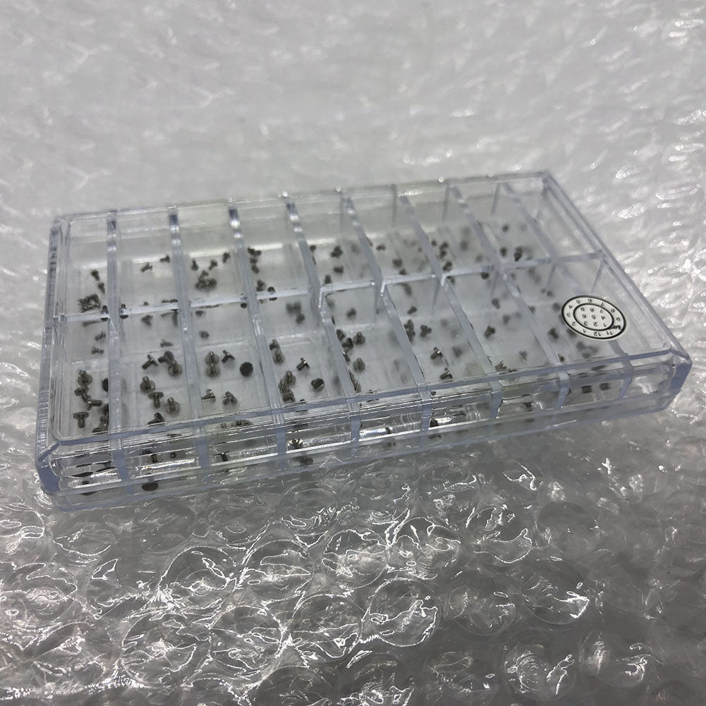 High End precision mini screw set by PrecisionBrand, 180PCS, 8 sizes for watch case backs, straight line heads.