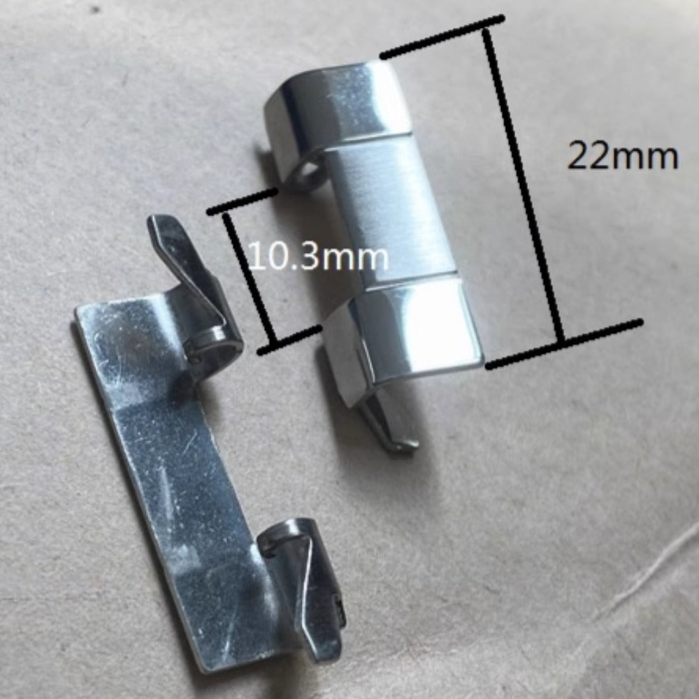22x10.3mm Silver Polished Steel Curved End Links Spring Bars Bracelet Watch Band Strap#368