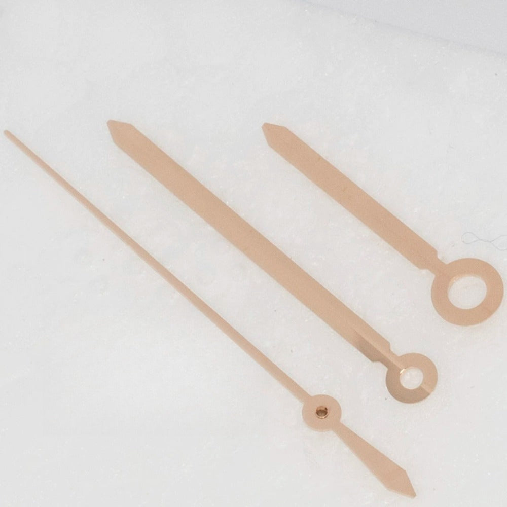 Elegant rose gold 3 hands for ETA C07.111, no lume, perfect for T099 watch customization.