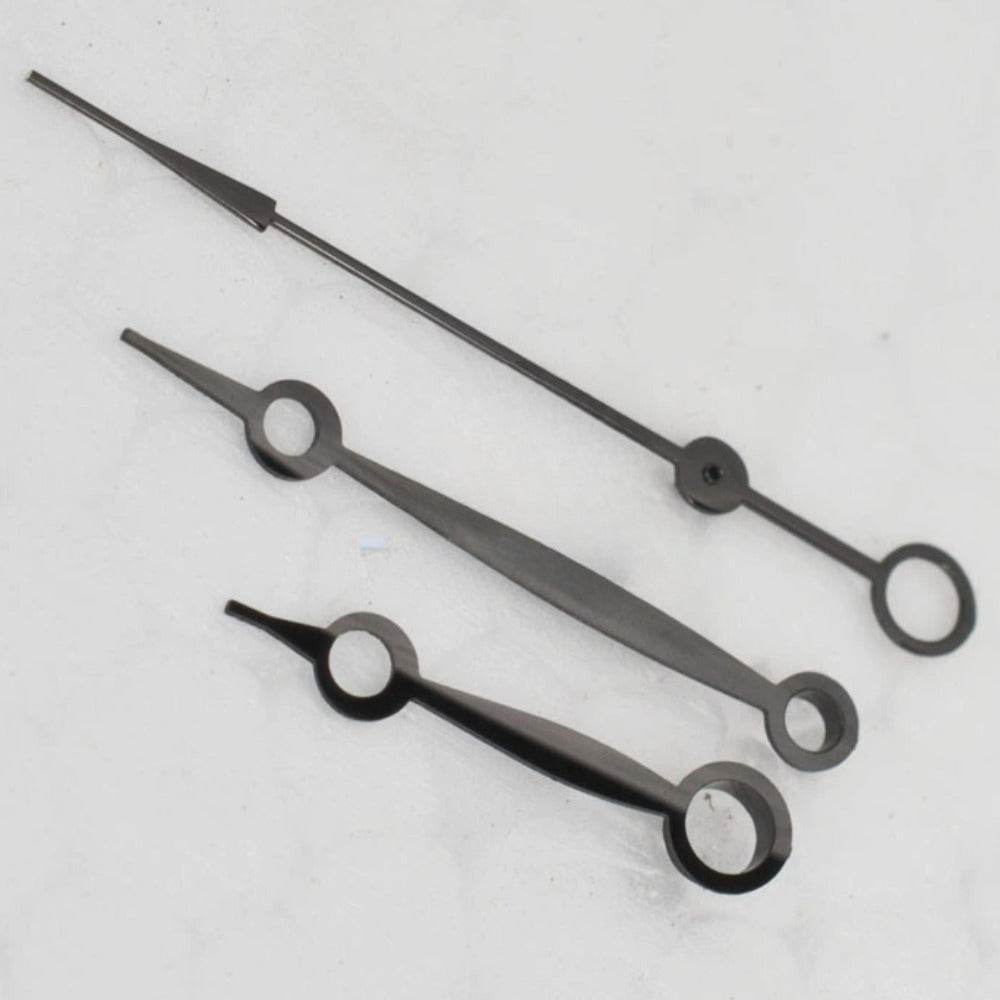 Black bubble-style watch hands for Japan 8200/8205 movement, precise fit for #8300 model accessories.
