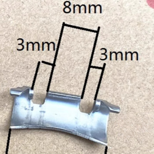 Steel curved end links spring bars for watch bands, 22x3x8x3mm, durable strap connectors.