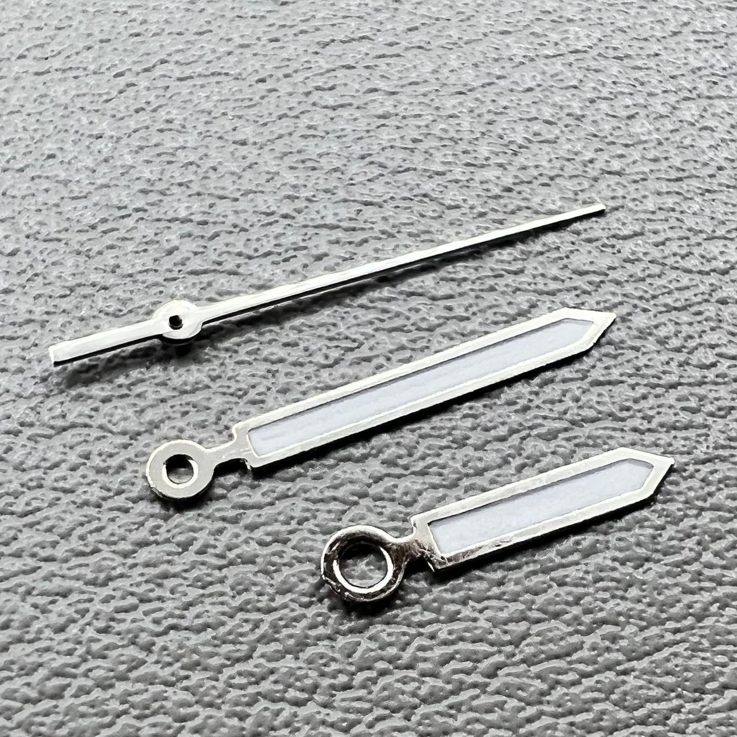 Silver trim green lume arrow hands set for Ronda 515 watch movement, 2 packs