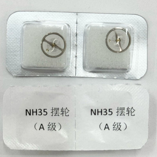 Complete balance wheel with hairspring for NH35/NH36 watch movement, precise fit.