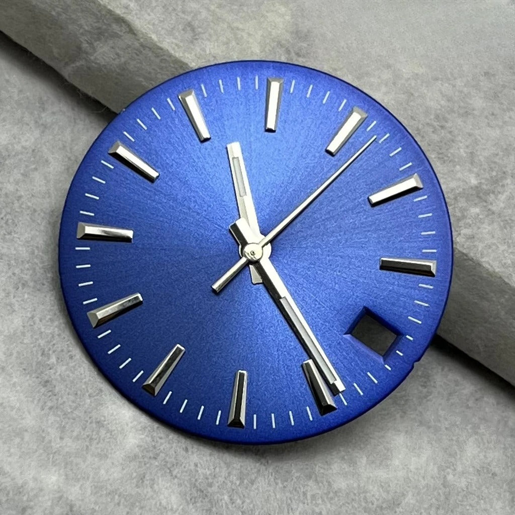 28.5mm Watche Hands Green Luminous Watch Dial Stripes Sunburst For NH35/36/4R/7S