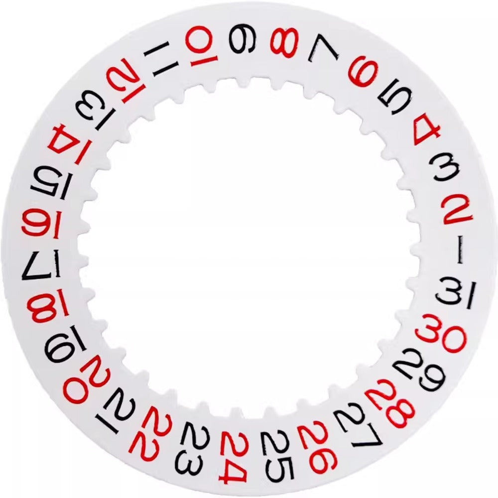 Vintage Red Even Number White Date Disk Wheel Generic for 3235 3285 Mechanical
