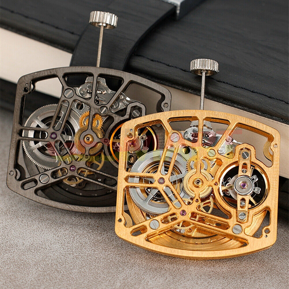 Asiatisches HZ1C01A Silber/Gold/Schwarzes tonnenförmiges automatisches mechanisches Uhrwerk