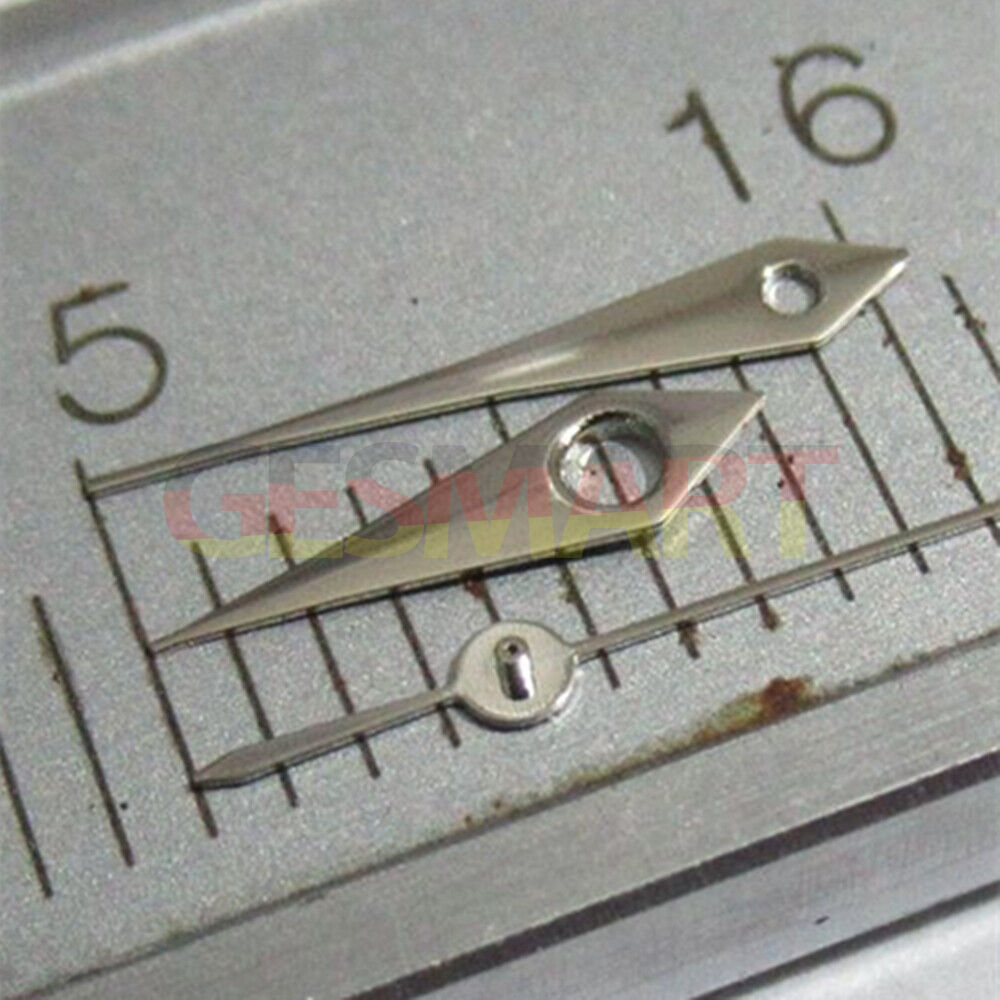 9mm silver arrow-shaped watch hands set for Miyota 2035, 2115, 2105, 2305, 2315 movements