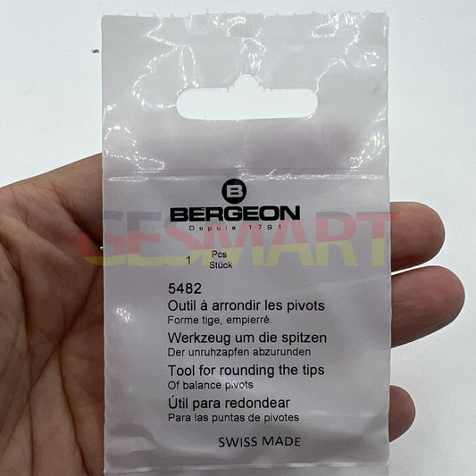 Bergeon 5482 pivot tool for rounding watch balance tips, precision watchmaking accessory.
