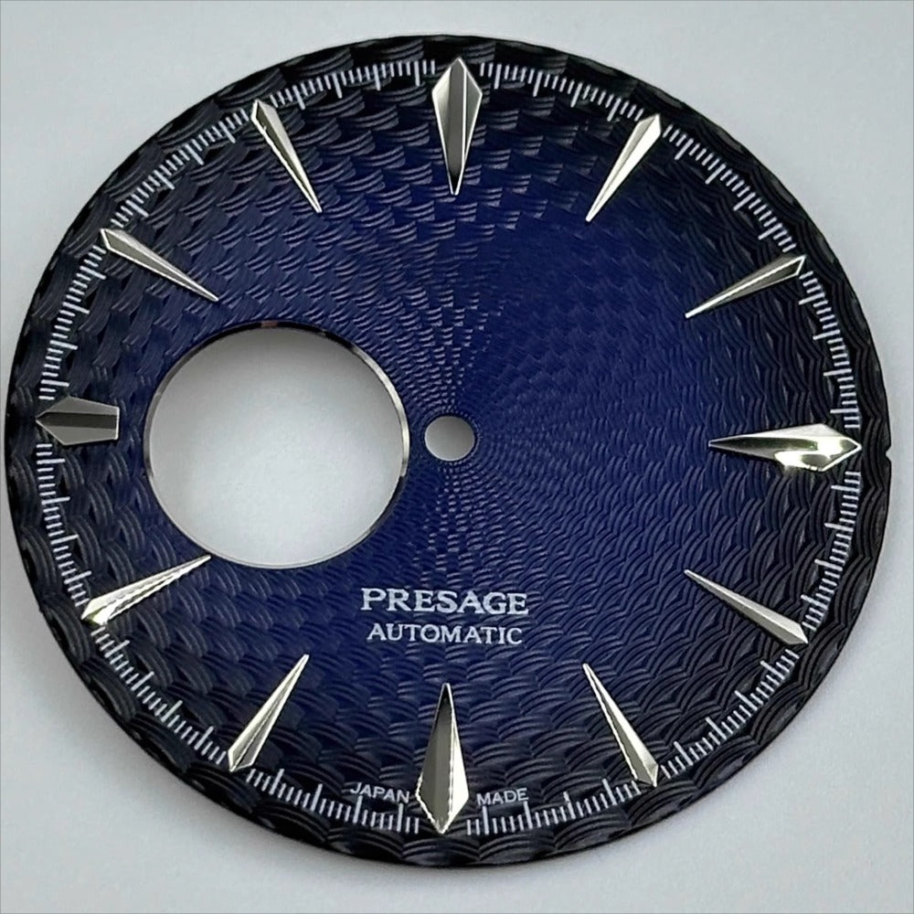 35mm Gradual Blue+Silver Nail Cocktail Modified Datejust Watch Dial for NH38 Movement