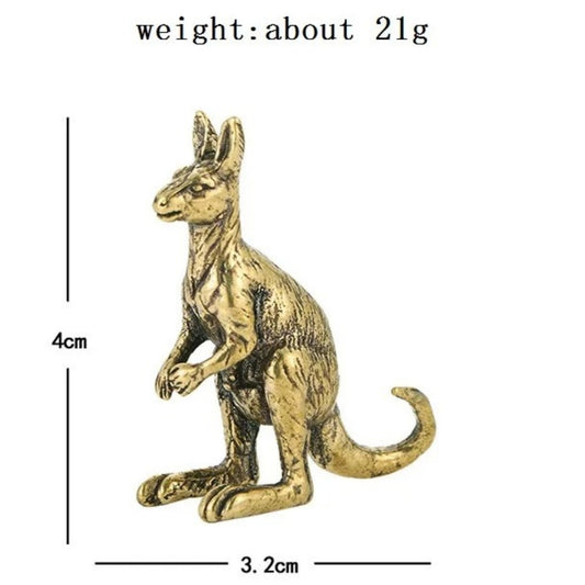 Solid copper kangaroo trinket with vintage bronze finish, hand-carved detail, perfect collectible decor.