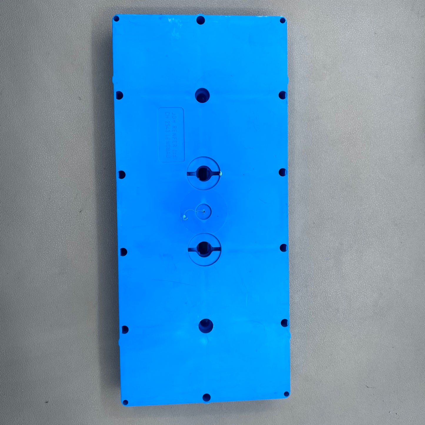 Swiss Horotec MSA17.530-B blue plastic watch accessory container with 10 compartments for organized storage.