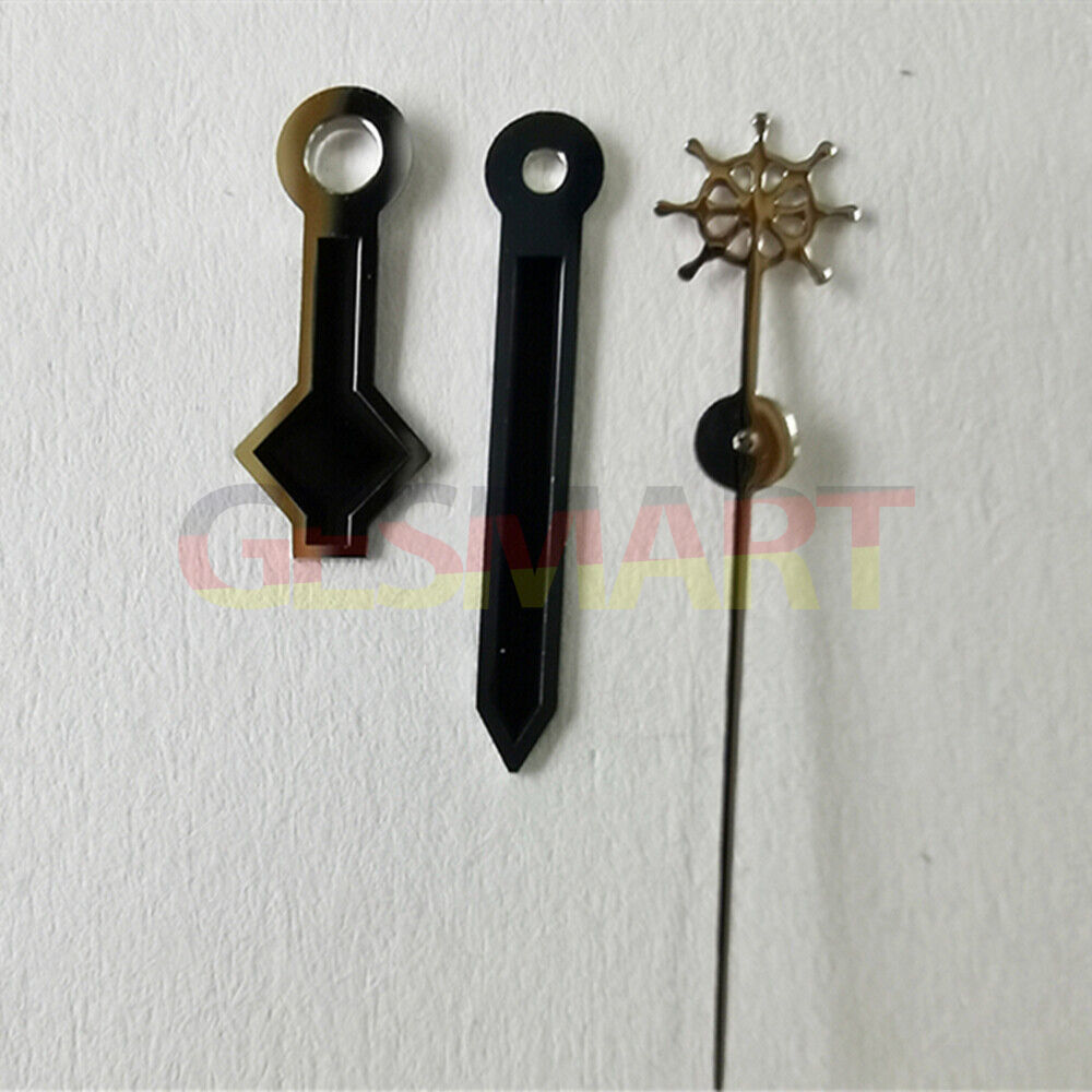Aiguilles de montre noires sans lumens, garniture argentée, pour mouvement NH36 NH35 7S26