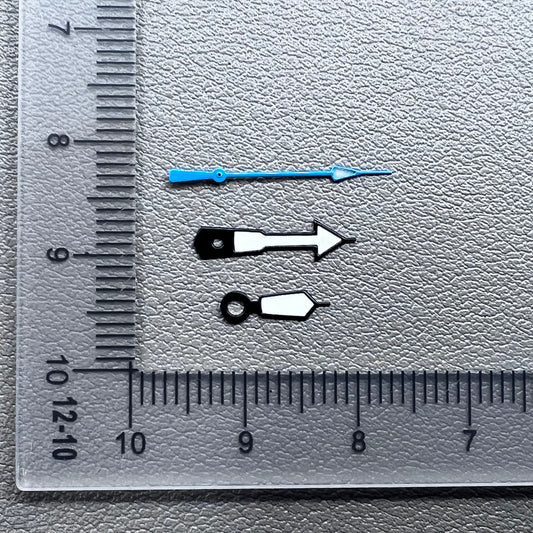 Green Lume Black Trim White Painted Blue Second Watch Hands for NH35 36 Movement