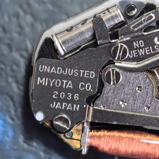 Japan Made Miyota 2036 Quartz Movement 3 Hands High Cannon Silver Movement