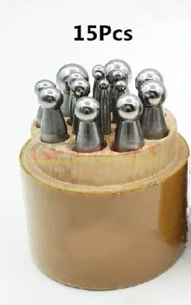 Ensemble de poinçons de mise en forme et de dapping pour bijoutiers et orfèvres, outils à main avec support en bois