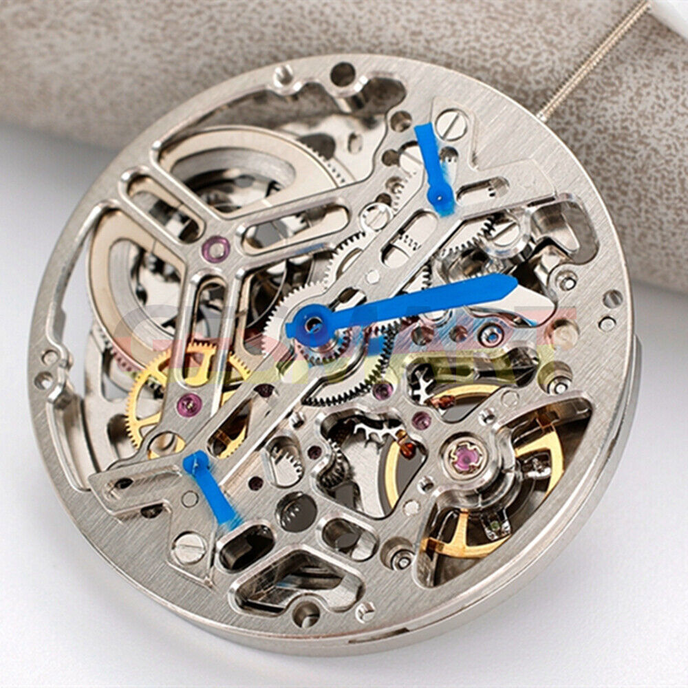 Asiatisches HZ7590A Silbernes hohles, nacktes Unruhrad, automatisches mechanisches Uhrwerk