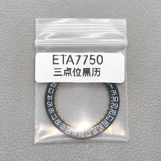 Black Date Disk Wheel Date Wheel Original for ETA 7750 Movement Date@3