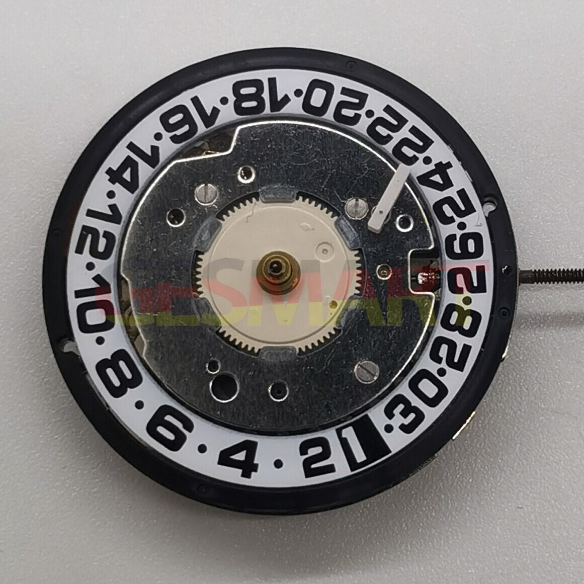 Swiss Made ISA8176A quartz watch movement with white dial, ideal for accurate watch repairs and replacements.