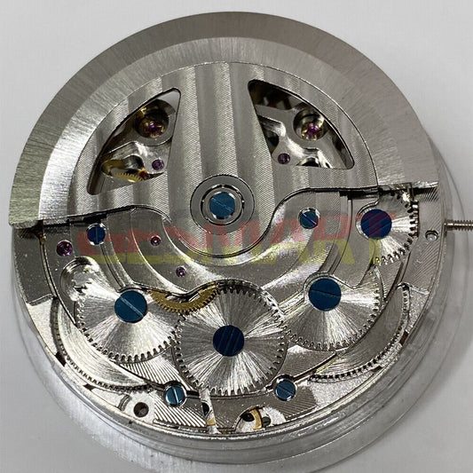 SHANGHAI watch accessory with multifunctional automatic mechanical movement and double bare balance at 12 o'clock position.