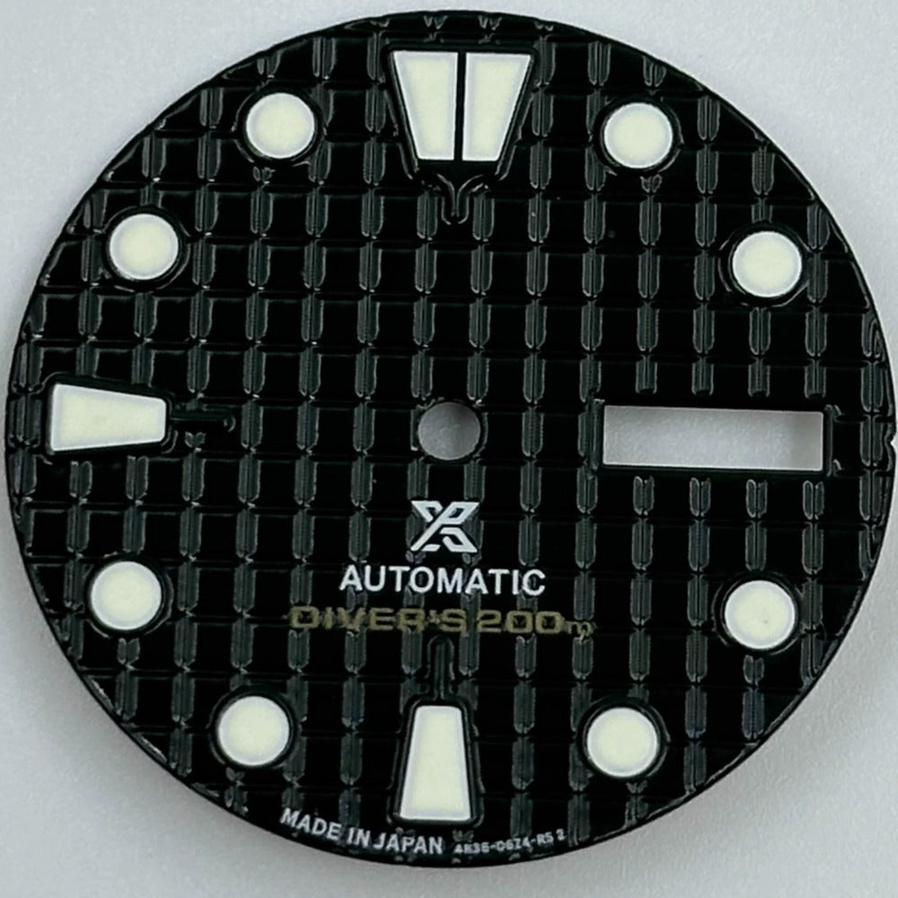 Dark green 28.5mm waffle dial with green luminous markers for NH36 diving watch