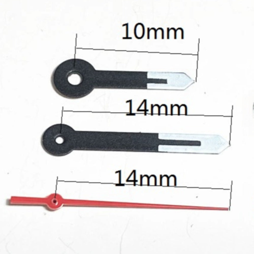 Aiguilles de seconde montre 10 x 14 x 14 mm, blanches et noires, rouges, pour mouvement à quartz Ronda 515