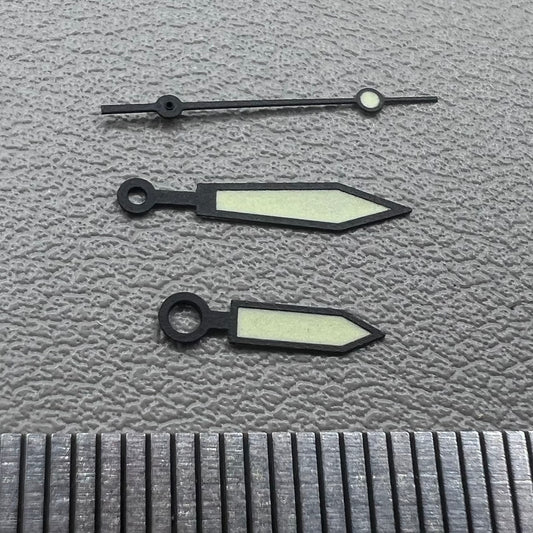 Arrow-shaped green luminous hands set for ETA2836/2846/2824/2846 watch movements by ArrowBrand.