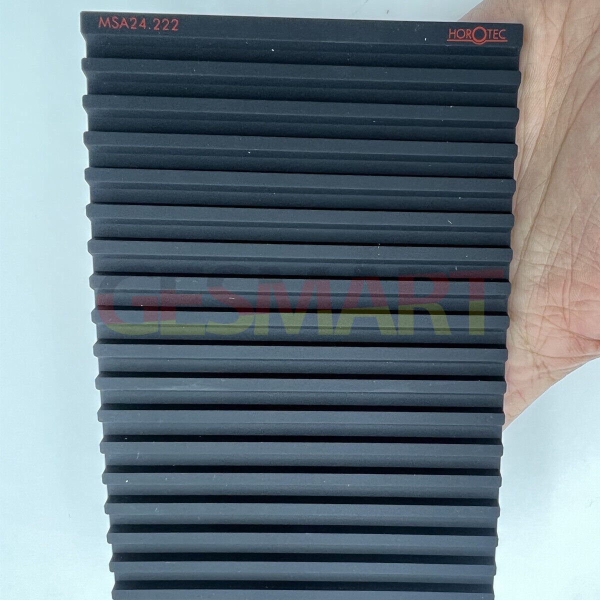 Horotec MSA24.222 black silicone anti-slip watch accessory with 19 grooves for secure grip and precision.
