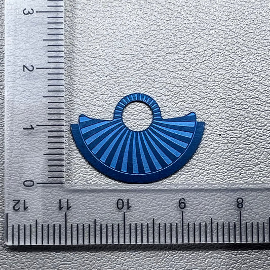 Blue Oblique Wave metal rotor overlay for NH35 NH36 watch movement enhancement.