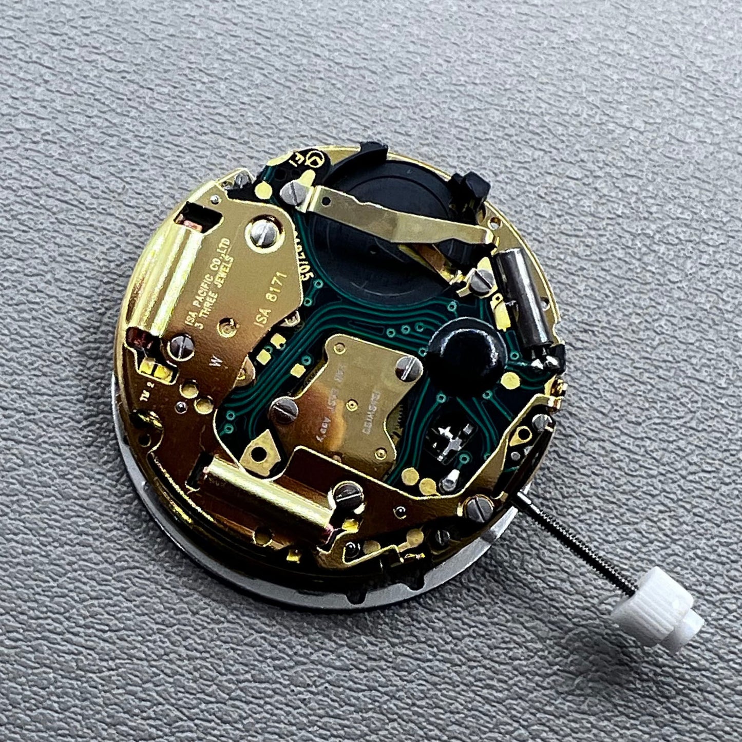 Swiss ISA 8171 Watch Quartz Movement Golden Plated Moonphase Date@3