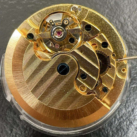 Chinese 3 Hands men's gold watch with hollow automatic mechanical movement, small second at 6.