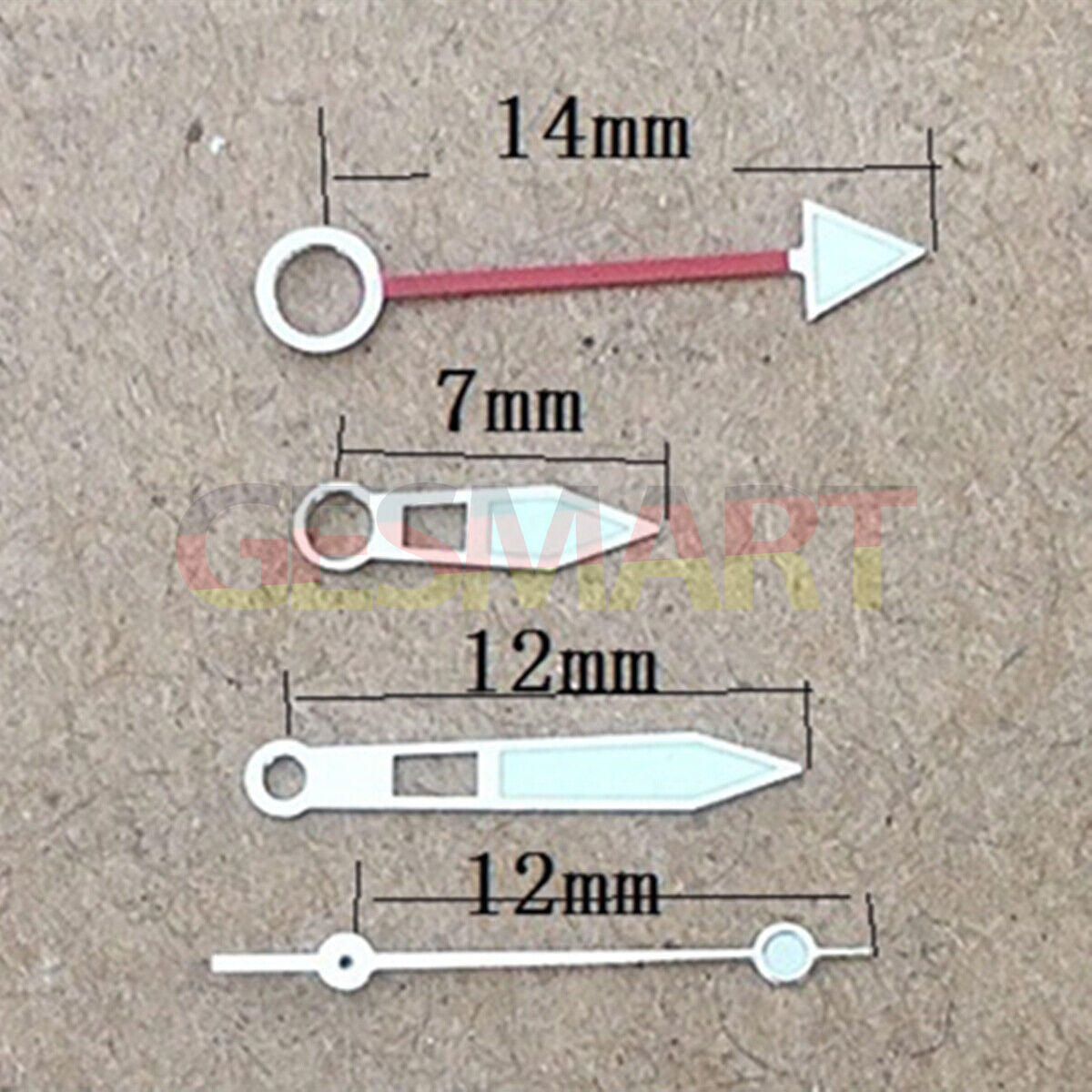 Aiguilles de montre creuses à 4 aiguilles lumineuses vertes avec garniture argentée pour mouvement Miyota 8205