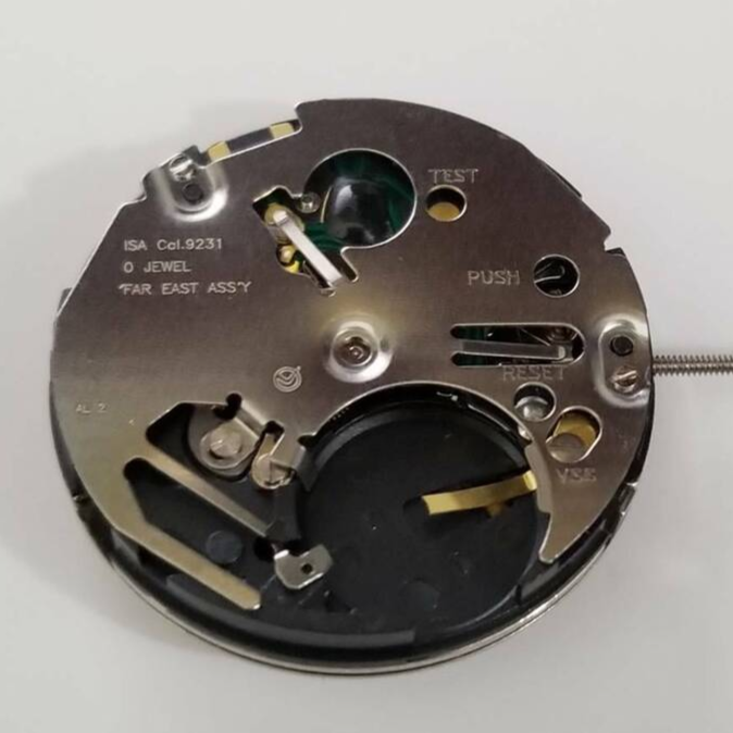 ISA 9231 silver quartz watch repair part showcasing durable, precise timekeeping for quality watch maintenance.