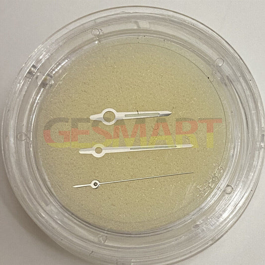 12mm silver trim green luminous watch hands for ETA 2892 movement, precise timekeeping accessory